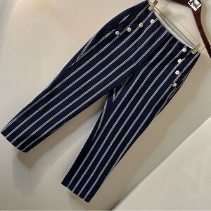 J. Crew Navy Blue & White Pin Stripe Pants women’s sz 4 preworn